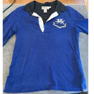 GRAIL Vintage Rugby Ralph Lauren Quilted Griffin Polo - Navy